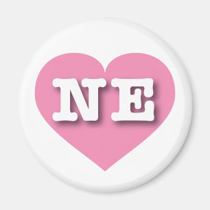 Nebraska Solid Pink Heart - Big Love Magnet