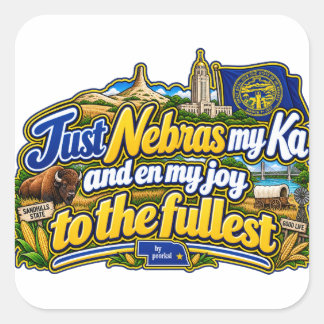 Nebraska square sticker