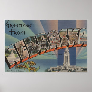 Nebraska (State Capital/Flower) Poster