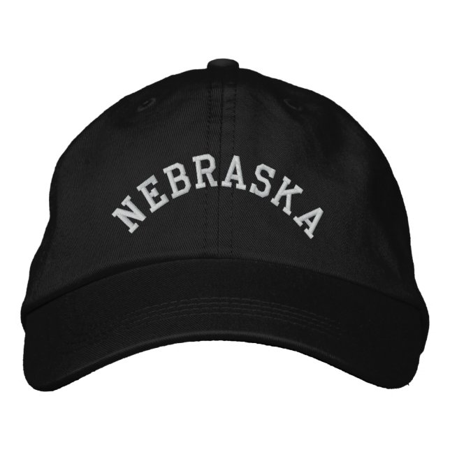 Nebraska State Embroidered Embroidered Hat (Front)