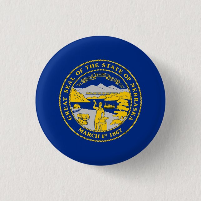 Nebraska State Flag 3 Cm Round Badge (Front)
