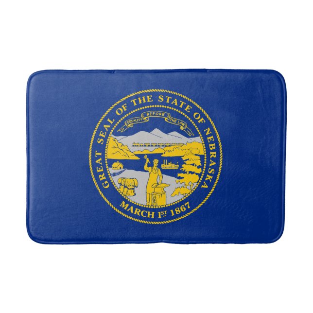Nebraska State Flag Bath Mat (Front)