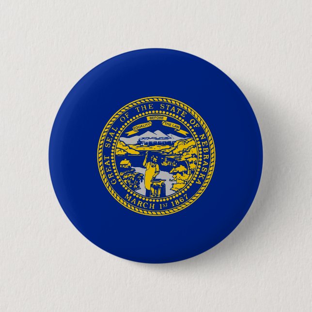 Nebraska State Flag Design 6 Cm Round Badge (Front)