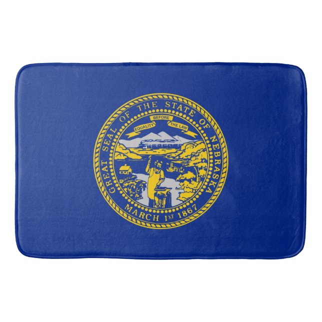 Nebraska State Flag Design Bath Mat (Front)