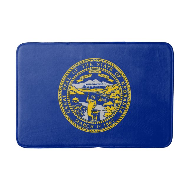 Nebraska State Flag Design Bath Mat (Front)
