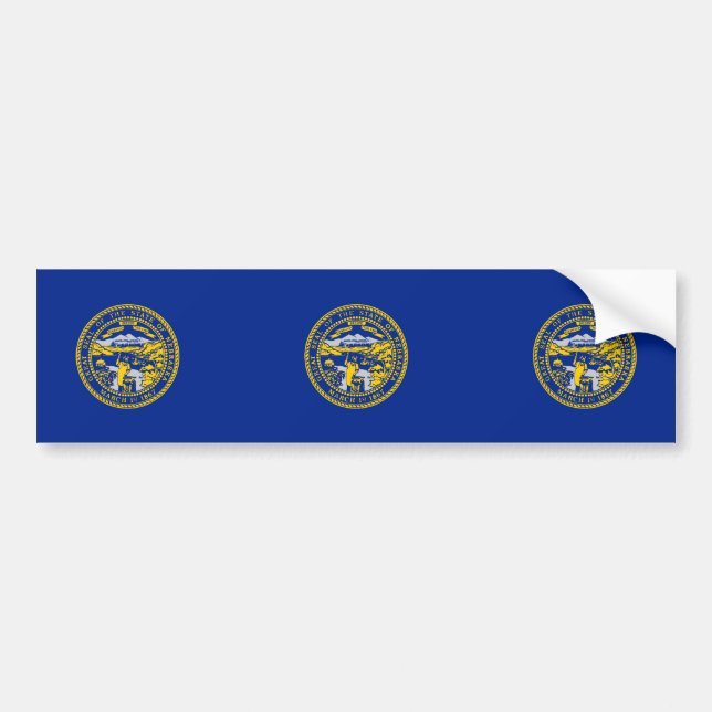 Nebraska State Flag Design Bumper Sticker (Front)