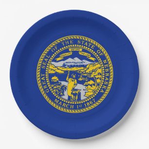Nebraska State Flag Design Decor Paper Plate