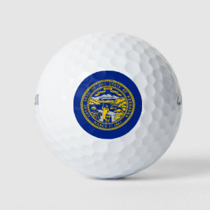 Nebraska State Flag Design Golf Balls