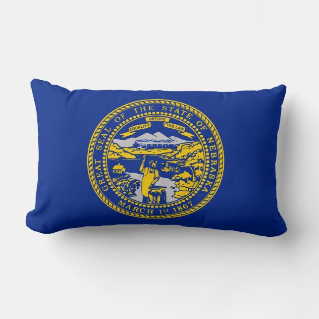 Nebraska State Flag Design Lumbar Cushion (Front)