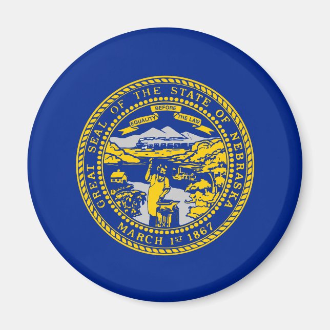 Nebraska State Flag Design Magnet (Front)