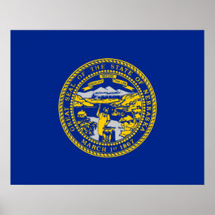 Nebraska State Flag Design Poster