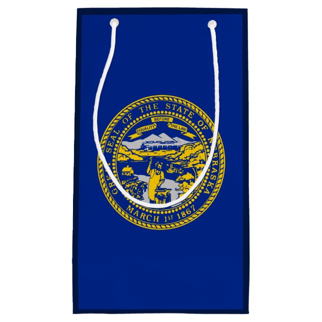 Nebraska State Flag Design Small Gift Bag (Front)