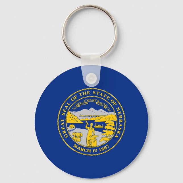 Nebraska State Flag Key Ring (Front)