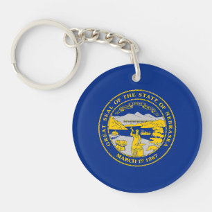 Nebraska State Flag Key Ring