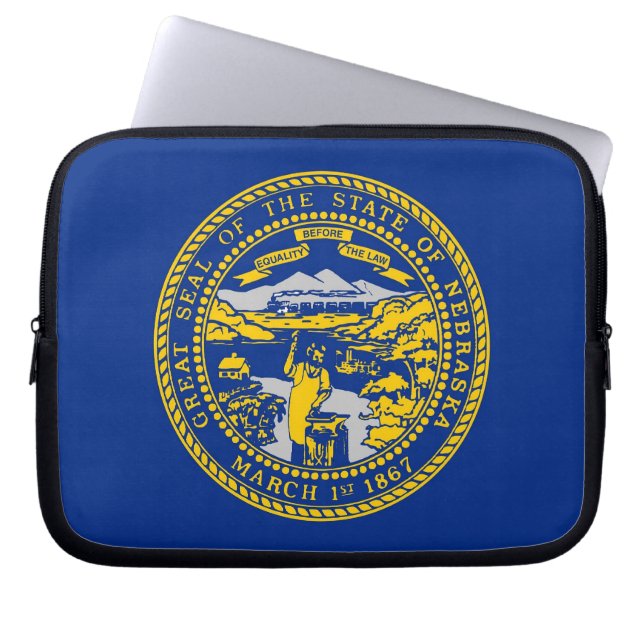 Nebraska State Flag Laptop Sleeve (Front)