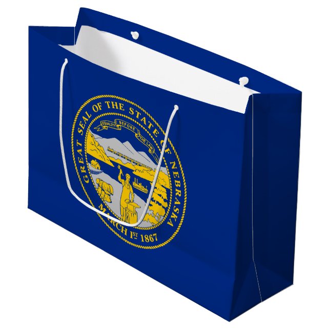 Nebraska State Flag Large Gift Bag (Front Angled)