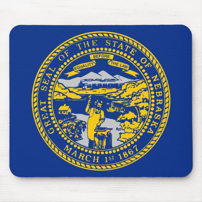 Nebraska State Flag Mouse Mat (Front)