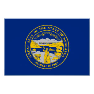 Nebraska State Flag Poster