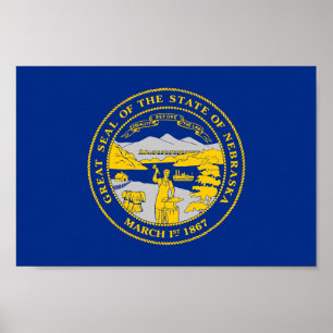 Nebraska State Flag Poster