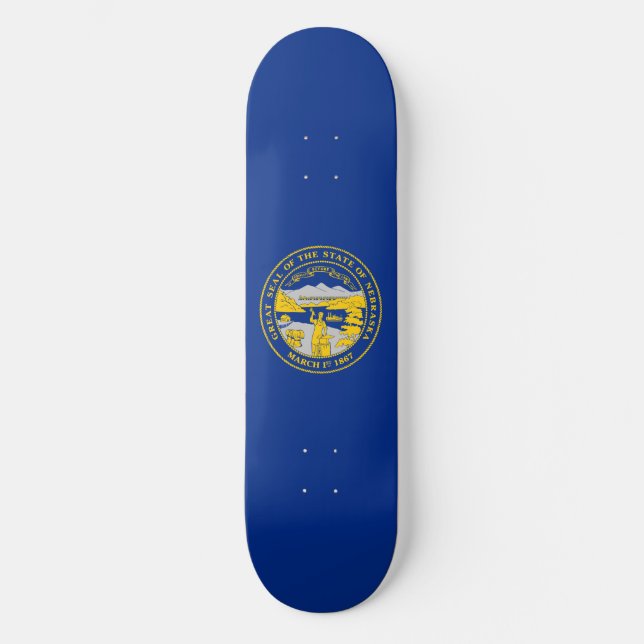 Nebraska State Flag Skateboard (Front)