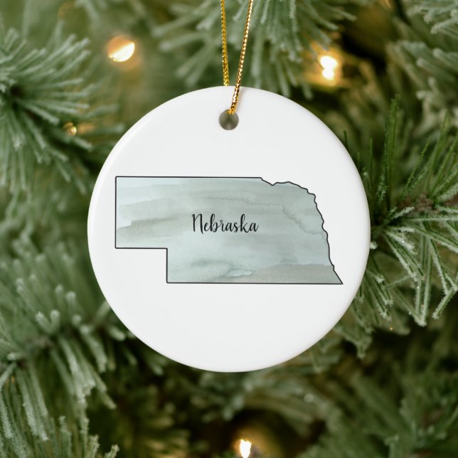 Nebraska State Illustration Ceramic Tree Decoration (Tree)