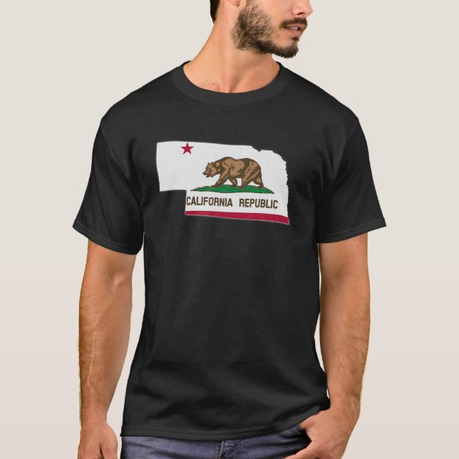 NEBRASKA STATE MAP CALIFORNIA CA Flag Roots Men Wo T-Shirt (Front)