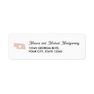 NEBRASKA State Map with Heart - ANY COLOR