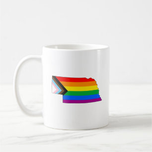 Nebraska State Pride LGBTQ Progress Pride Coffee Mug