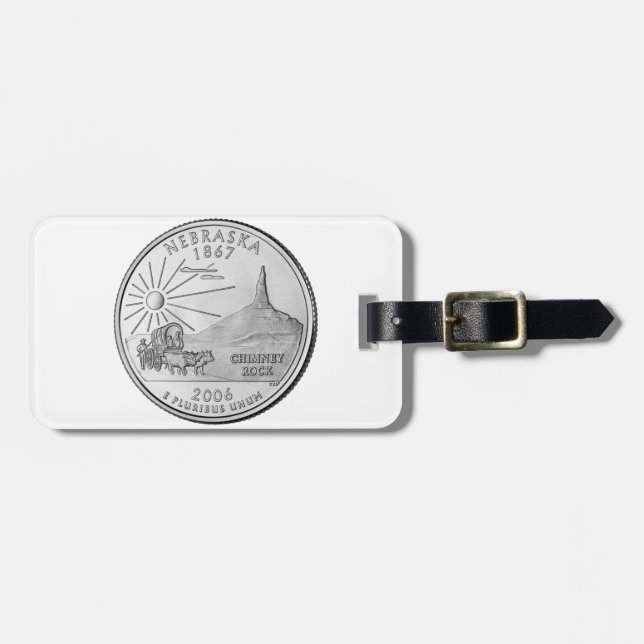 Nebraska State Quarter Luggage Tag (Front Horizontal)