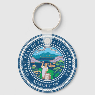 Nebraska state seal america republic symbol flag key ring