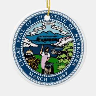 Nebraska State Seal Ceramic Tree Decoration