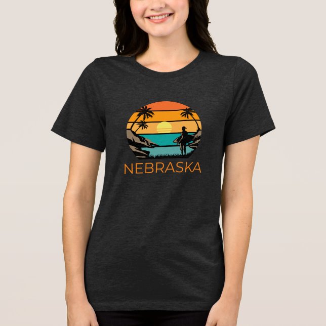 Nebraska: Surfer's Paradise Tri-Blend Shirt (Front)