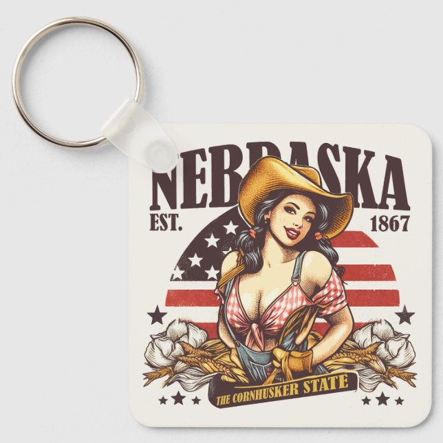 Nebraska The Cornhusker State Key Ring (Front)