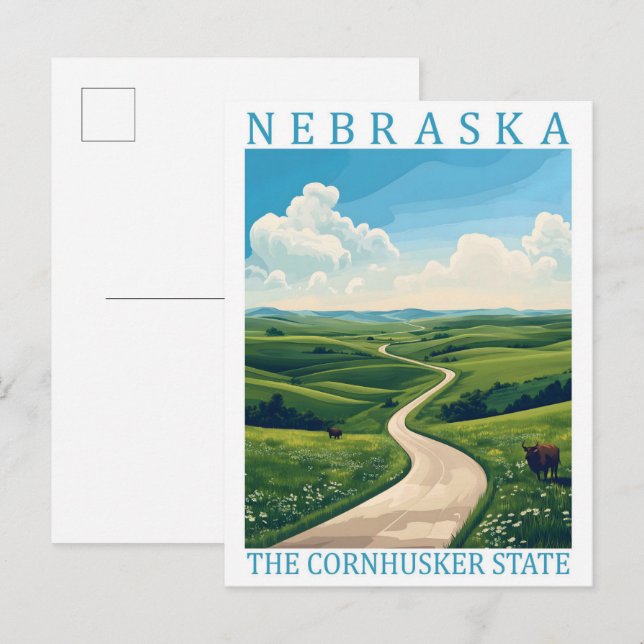 Nebraska the Cornhusker State USA Travel Place Postcard (Front/Back)