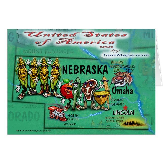 Nebraska USA Card (Front Horizontal)