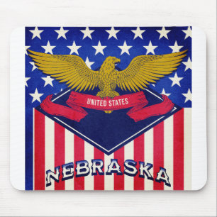 Nebraska USA Flag Mouse Mat