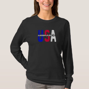 Nebraska Usa Vintage Patriotic And Proud Us Citize T-Shirt