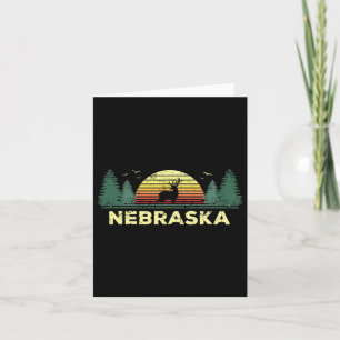 Nebraska Vintage Deer Hunting Sunset Souvenir Card