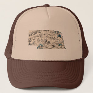 Nebraska Vintage Picture Map Trucker Hat