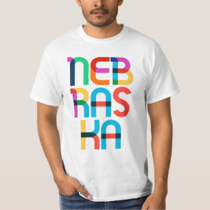 Nebraska Vintage Retro Pop Art Colourful 80s Type T-Shirt