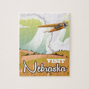 Nebraska vintage travel poster jigsaw puzzle