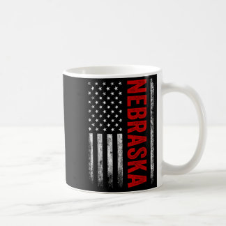 Nebraska Vintage Us American Flag Retro For Men Wo Coffee Mug