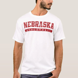  Nebraska Volleyball Varsity Red Vintage Text  T-Shirt