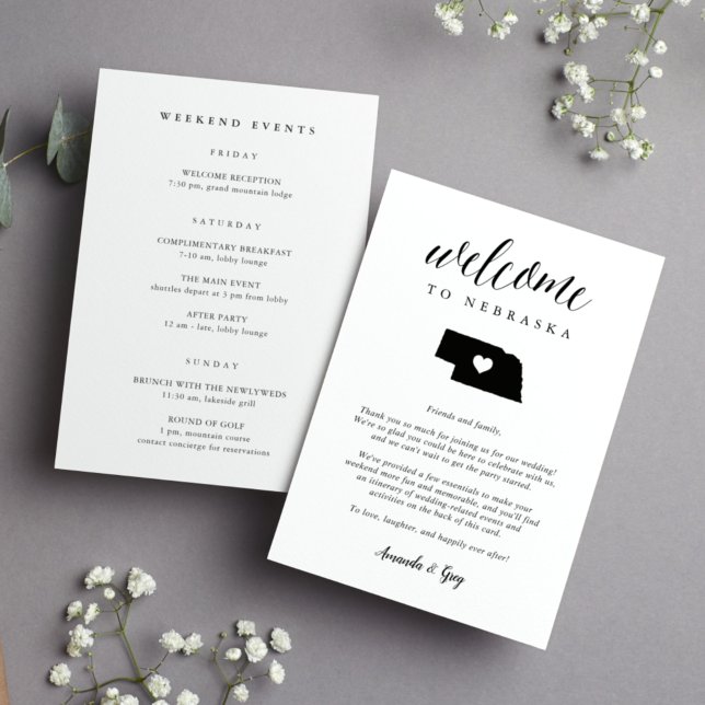 Nebraska Wedding Welcome Letter & Itinerary (Creator Uploaded)
