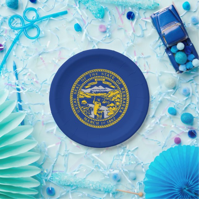 Nebraskan Flag, Flag of Nebraska Paper Plate (Party)
