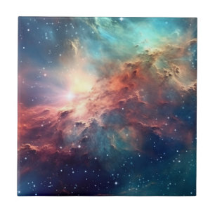 Nebula and galaxies in space  tile