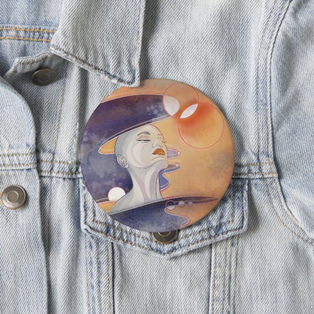 Nebula Attack and Galactic Pearl Necklace 10 Cm Round Badge (In Situ)