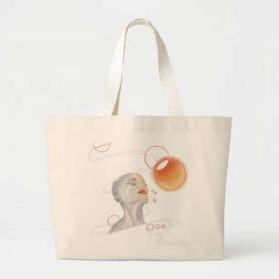 Nebula Attack and Galactic Pearl Necklace Large Tote Bag