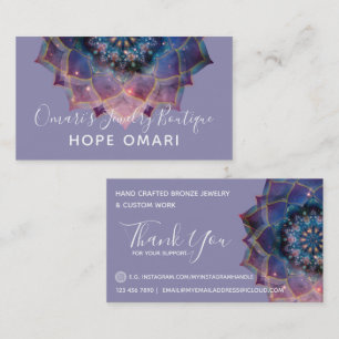 Nebula Bloom   Mandala Business Card