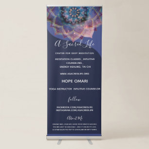 Nebula Bloom   Mandala Retractable Banner